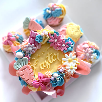 Easter mini Cake and 5 Cupcakes gift box