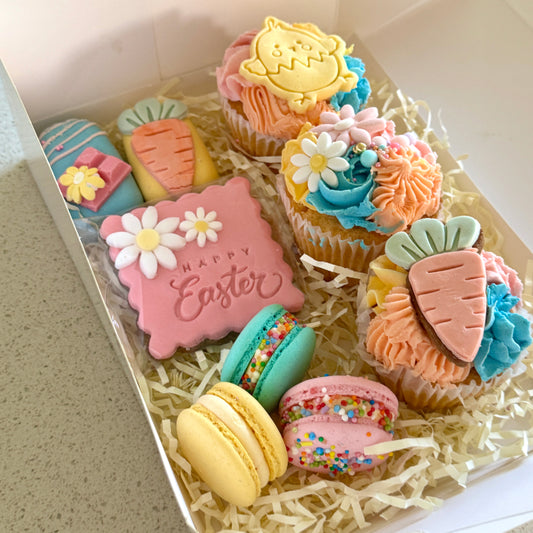 Easter Gift Box - 3 cupcakes, 3 macarons, 2 chocsicles & 1 cookie