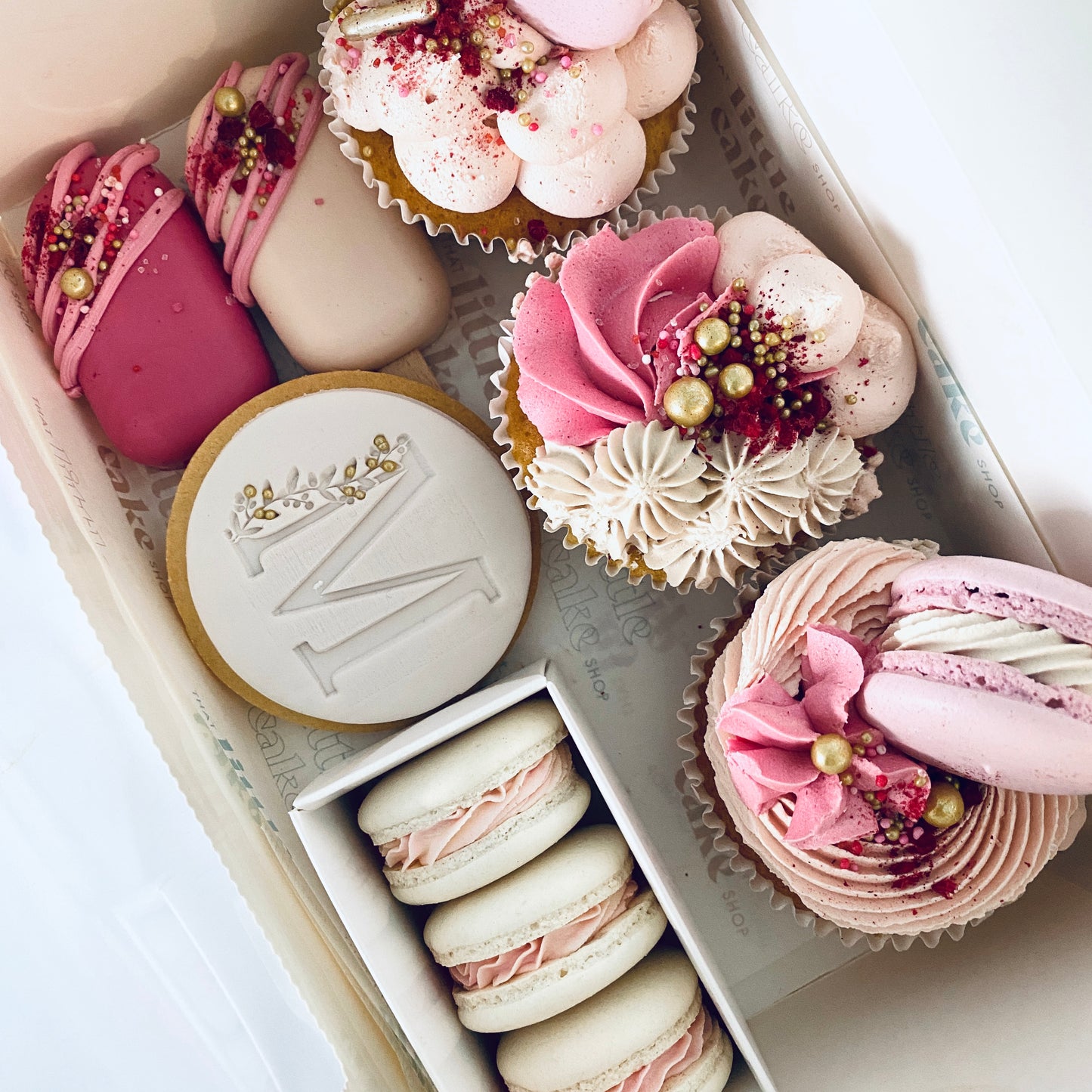 Mother's Day Gift Box - cupcakes, macarons, chocsicles and sugar cookie